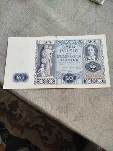 Распродажа - 20 злотых 1936г.,Польша,АО4285825,Вторая Республика