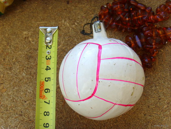 Редкая!! Елочная игрушка СССР . БОЛЬШОЙ мяч . Мячик