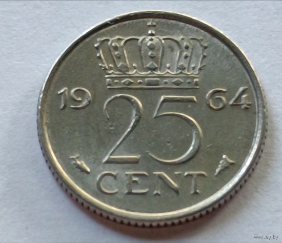 Нидерланды. 25 центов 1964 года.