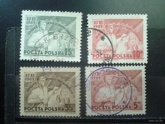 Польша 1949 Съезд крестьянского движения, полная серия