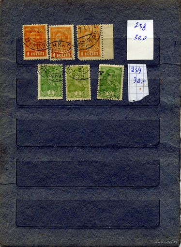 СССР, 1929,  СТАНДАРТНЫЙ ВЫПУСК, Заг. 228-229 ,   6м  по 25 коп шт гашен