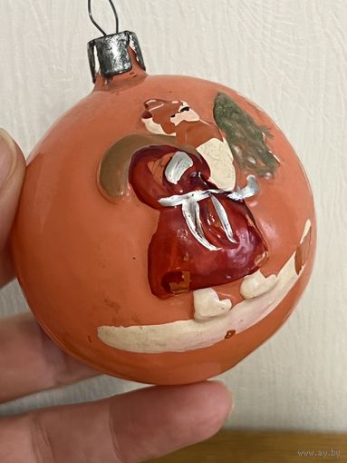 Ёлочная игрушка СССР !!! КАТАЛОГ!!! РЕДКИЙ ШАР С ВЫПУКЛЫМ РИСУНКОМ!!! РАСПРОДАЖА КОЛЛЕКЦИИ!!!С РУБЛЯ!!!