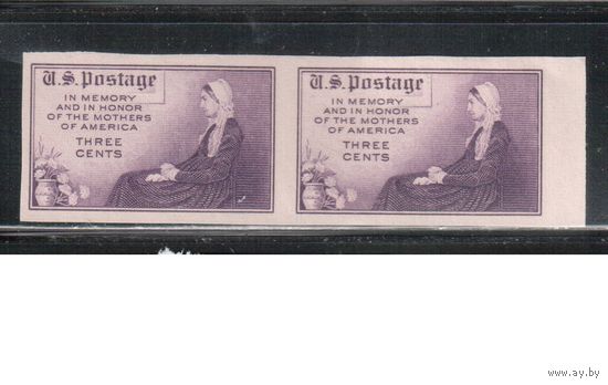США-1934, (Скотт.754), **, День матери, Живопись(одиночка), БЗЦ-пара