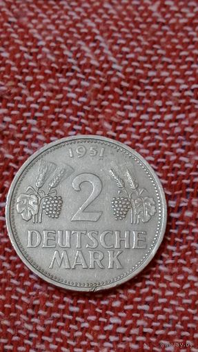 Германия 2 марки 1951 F