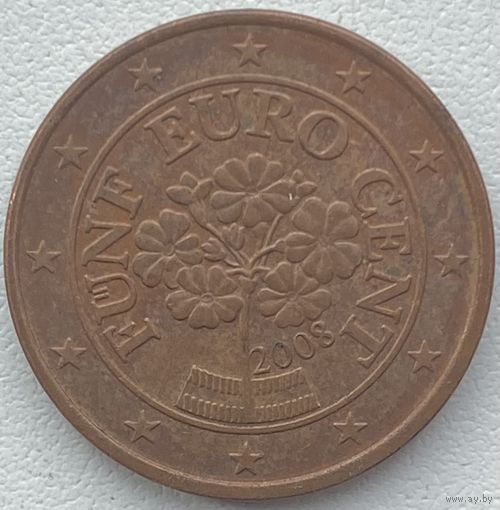 Австрия 5 евроцентов 2008 г.