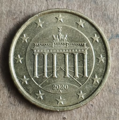 Германия 10 евроцентов 2020 г., Отметка мд: "А" - Берлин, KM# 254