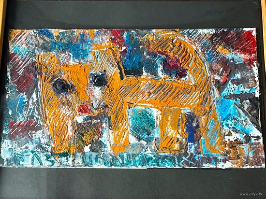 Картина масло Тимофеев Виктор Евгеньевич Кот 2018 29х34см