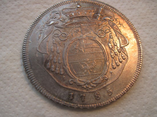 Австрия Зальцбург великолепный по состоянию талер 1785 г графа Иеронимуса фон Коллоредо (1772-1803) UNC-MS патина