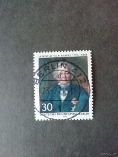 Западный Берлин 1970 Марка "Историк Леопольд фон Ранке" (гашеная с клеем и наклейкой) Mi.377 каталог 0.50 евро
