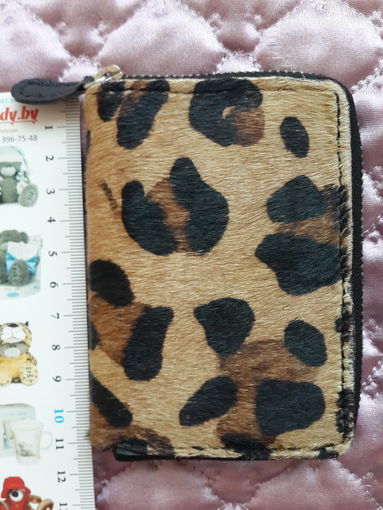 Мини кошелек кожа, мех