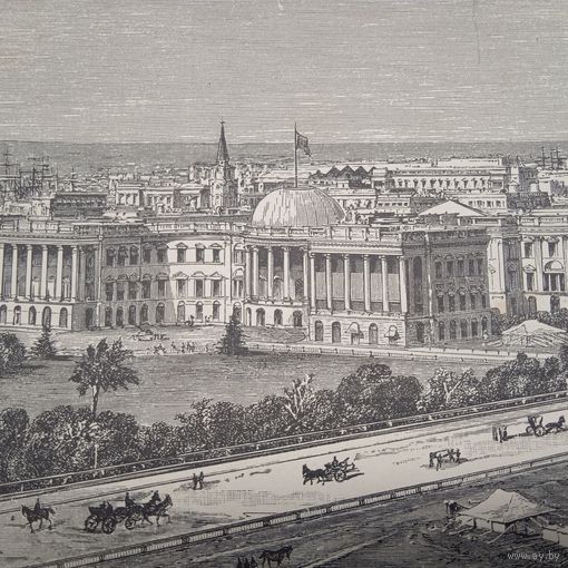 ВИДЪ КАЛЬКУТЫ СЪ ЭСПЛАНАДЫ. Гравюра конец 19в. -20в.  26х17см.