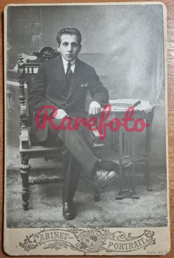 1927 Кабинет-портрет юноша студийное фото подписана типажи ретро