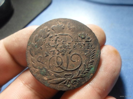 2 копейки 1766 мм. Красивый перечекан с 4 копеек 1762