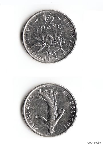 1/2 франка Франция 1972 год