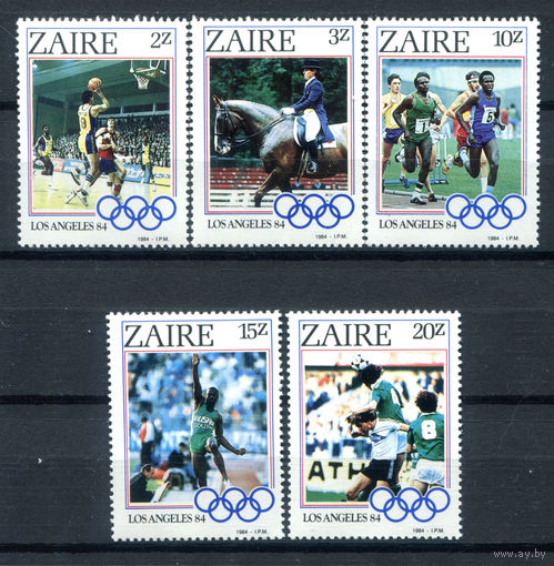 Конго (Заир) - 1984г. - Летние Олимпийские игры - полная серия, MNH [Mi 861-865] - 5 марок