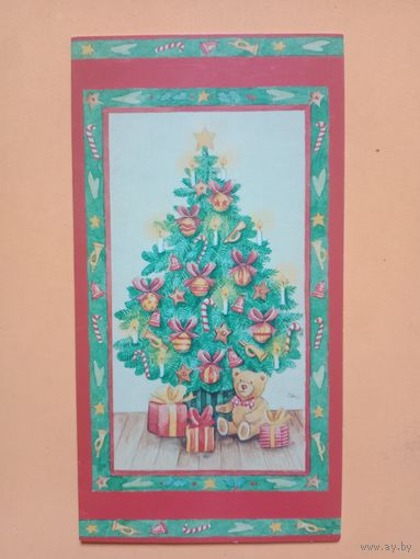Открытка С Новым годом, двойная, чистая