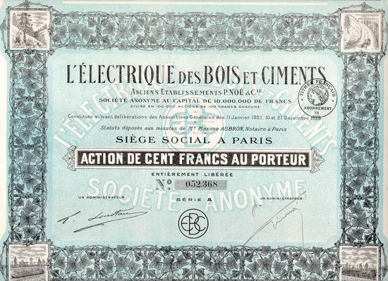 L'Electrique des Bois et Ciments, Париж, 1928 г.