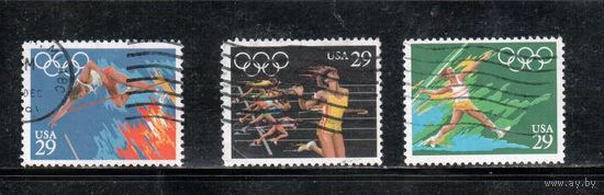 США-1991, (Мих.2155-2159), гаш. , Спорт, ОИ, 3 марки