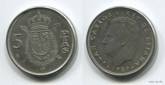 Испания. 5 песет (1989, aUNC)