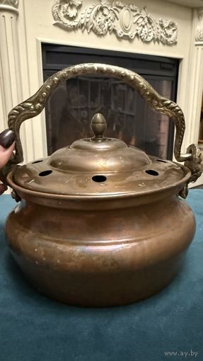 Винтажный медный ароматизатор/кашпо со львами. Лот 5