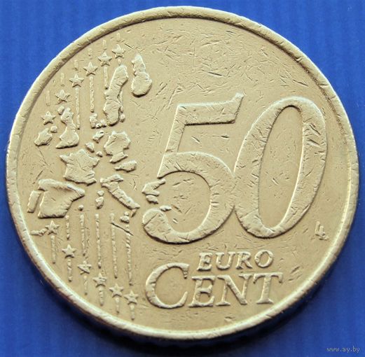 Франция.  50 евроцентов 2001 год  KM#1287  Тираж: 276.287.274