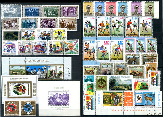 Руанда - 1972-1978гг. - полные серии - 50+ марок и 2 блока - MNH. #O-W-62-C-1