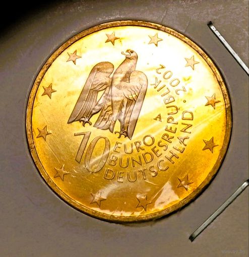 10 евро 2002 "Берлинский музей", покрыта золотом! смотрите также другие мои лоты!