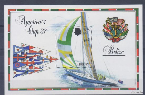 [1793] Белиз 1987. Парусники,яхты. БЛОК. MNH