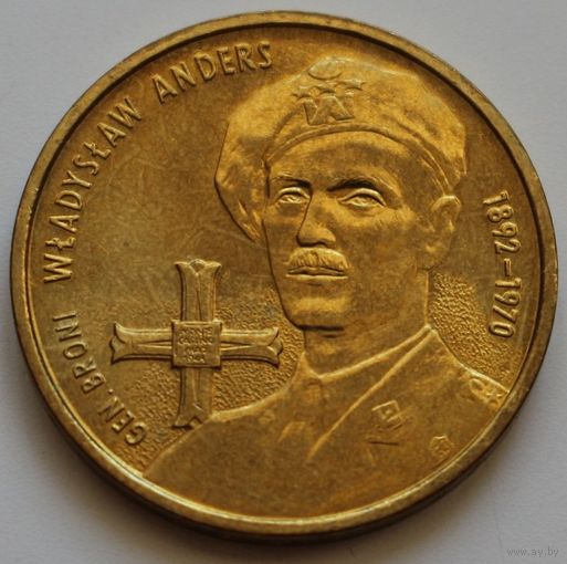 Польша 2 злотых 2002 год "110 лет со дня рождения Владислава Андерса"