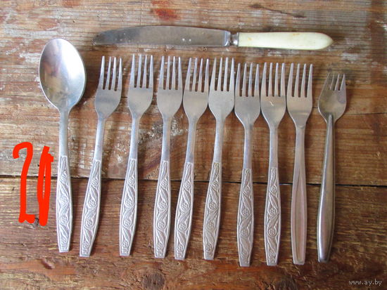 Вилки, ложки, нож времен ссср .