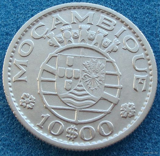 Мозамбик. "Португальский" 10 эскудо 1955 год  KM#79  Тираж: 1.162.000 шт