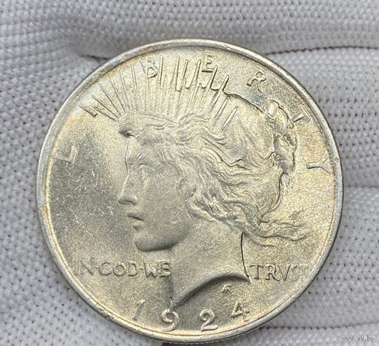 С рубля без мц! 1 доллар 1924 мирный США яркий! Нечастый год! Лучистый! Шикарный!