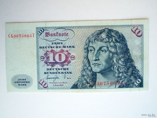 10 марок ФРГ 1977 год Германия
