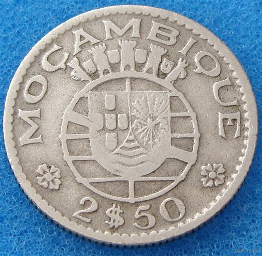 Мозамбик. "Португальская колония" 2,5 эскудо 1955 год КМ#78   Тираж: 4.000.000 шт