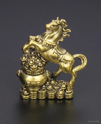 Статуэтка Лошадь с повозкой Металл/Сплав