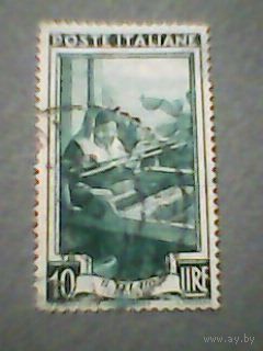 Италия. Ткачиха. 1950г. ;гашеная