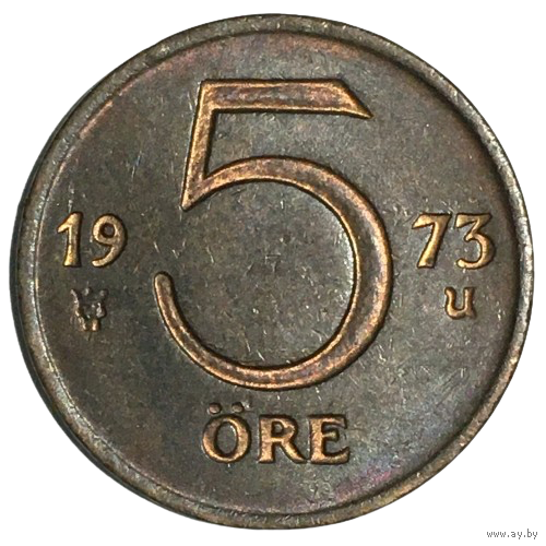 Швеция 5 эре, 1973
