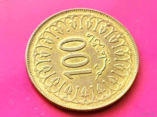 Тунис. 100 миллимов 2008 (1429). Брак, раскол. Торг.