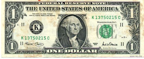 1 доллар 2001 K Цена за шт.