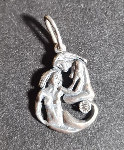 Кулон привеска знак зодиака Близнецы серебро 925 лот#6, С РУБЛЯ! МНОГО ЛОТОВ С РУБЛЯ БЕЗ МЦ!