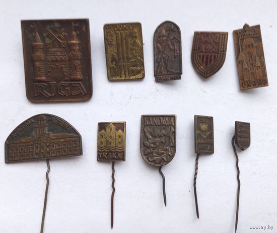 Значки иностранные ТЯЖЕЛЫЕ.10 штук