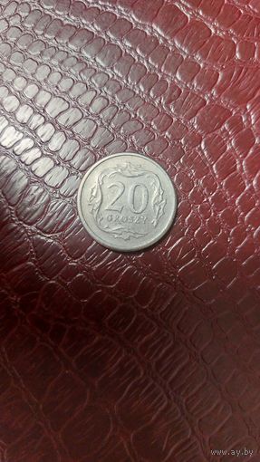 Монета 20 грошей 1991г. Польша. Неплохая!