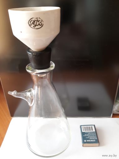 Колба Бунзена, воронка Бюхнера,фильтры для вакуумной фильтрации, СССР