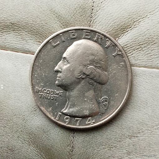 1/4 доллара (квотер) 1974 года США.
