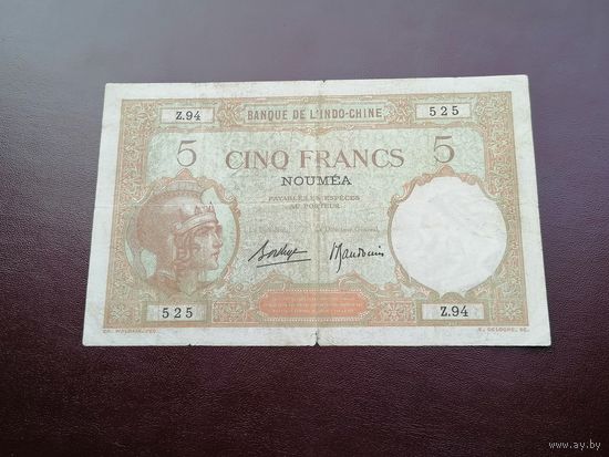 Новая Каледония 5 франков 1926