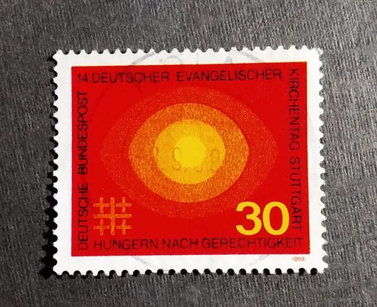 Марка Германия 1969 год День Немецкой евангелической церкви
