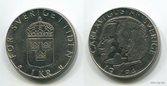 Швеция. 1 крона (1984, XF)