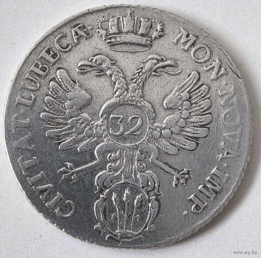 32 шиллинга 1752 год. серебро . Свободный ганзейский город Любек.