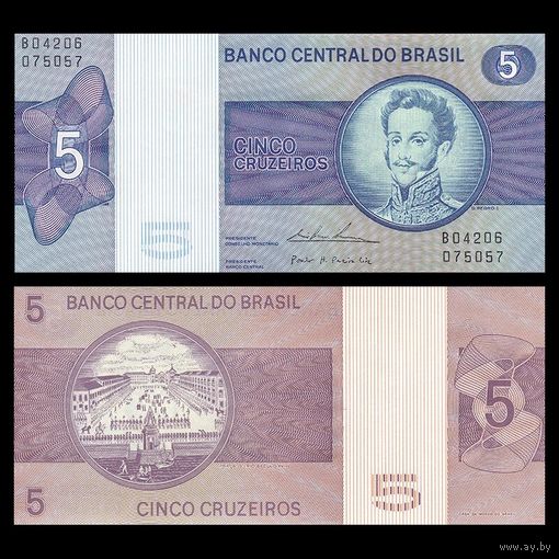 Бразилия 5 крузеиро образца 1970 года UNC p192c