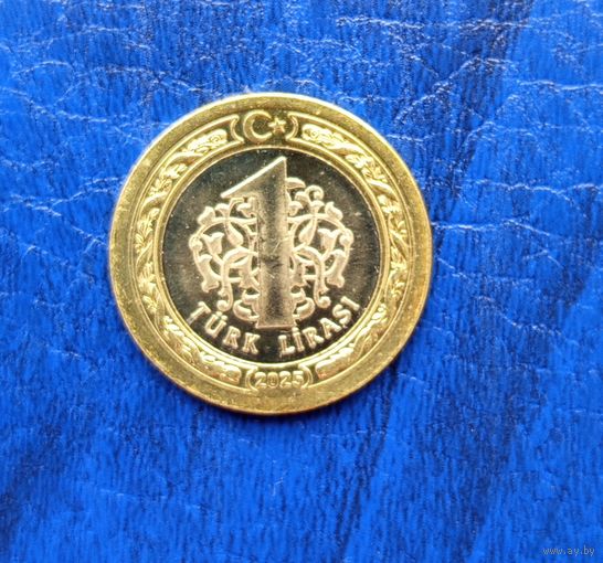 Турция 1 лира 2025 г. тонкая